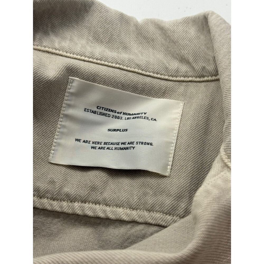 Citizens of Humanity Denim Jumpsuit Sandy Beige Button Down Long Sleeve Size S - Picture 8 of 14